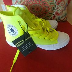 Brand New! No Box. Yellow High-top Summer Sneakers, Yellow High-top Sneakers For Summer, Yellow Converse Sneakers With Laces, Yellow Converse Lace-up Sneakers, Yellow High-top Converse Sneakers, Trendy Yellow Converse Sneakers, Yellow Converse Sneakers, Converse Yellow, Converse Sneakers