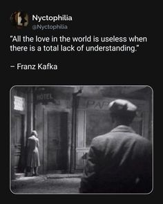 a man standing in front of a building with the caption'all the love in the world is useful when there is a total lack of underhanding