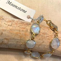 Moonstone Rock Candy Gemstone Bracelet Moonstone Gemstones, Bracelet Dainty, Dainty Bracelet, Moonstone Bracelet, Rock Candy, Protection Bracelet, More Love, Dainty Bracelets, Crystal Bracelet