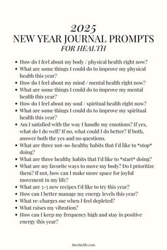 Click for 100 New Year Journal Prompts 2025 to help you have your best year yet. Use these aesthetic new year journal prompts to help get clarity, foster a positive mindset, re-program your subconscious mind, reduce stress, and plan your goals, intentions, and dreams. These inspirational new year journal prompts are great for your health goals and wellness girlie best life. Happy journaling! Page One Of 365 New Years, January Aesthetic Journal Ideas, Journaling For The New Year, Manifesting New Year, New Years Therapy Activities, New Year Journal Prompts 2025, 2025 Goals Bullet Journal, New Year Mindset, New Years Journal Prompts