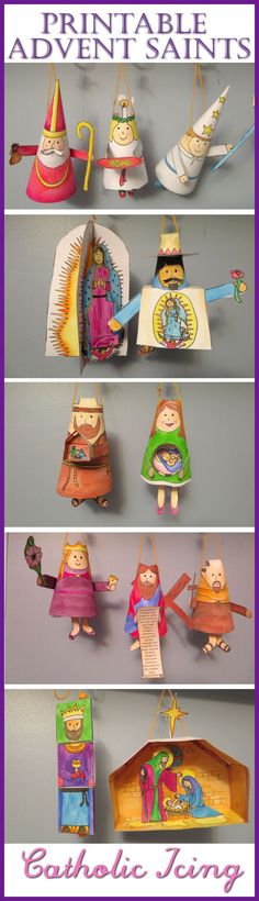 paper dolls are arranged on shelves with the words, printables and instructions to make them