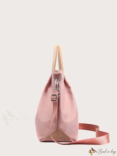 BirdinBag - Stylish Tote Bag: Adjustable Strap, Ample Storage Capacity Stylish Tote Bag, Bag Bag, Square Bag, Adjustable Straps, Tote Bag, Size Medium, Pink, Pattern, Color