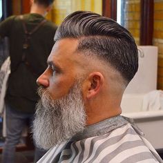 Mid Skin Fade, Beard Haircut, Grey Beards, Low Fade, Beard Model, Great Beards, Beard Style