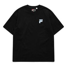 Fila FUSION Casual Sports Round Neck Short Sleeve Couple Style Black T11U126110F-BK (Gift to Boyfriend) Black Relaxed Fit T-shirt For Sports, Black Urban T-shirt With Moisture-wicking, Urban Black T-shirt With Moisture-wicking, Black Urban Moisture-wicking T-shirt, Urban Black Moisture-wicking T-shirt, Black Crew Neck Sporty T-shirt, Black Sportswear Tops For Casual Wear, Black Athleisure Tops For Streetwear, Casual Black Sports T-shirt