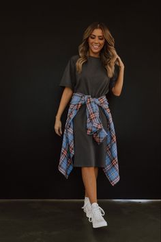 #casualstyle #casualoutfit #momlife Dress With Flannel, T Shirt Over Dress, Shirt Over Dress Outfit, Teacher Dresses, Easy Does It, Shirt Dress Outfit, Pink Desert, Got To Be, Layering Outfits