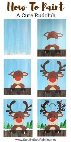 how to paint a cute rudolph