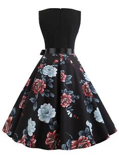 [countdown]2019/09/18 23:59:59[/countdown] Bring them to their knees, dames!?The dress features a lovely floral print throughout a black backdrop cast in a marvelous stretchy fabric.?A sure conversation starter, the adorable Freedom dress by Dancing Days is utterly unique and entirely kitsch! Shipping Fee: Free Shipping (Except For Remote Areas)Material: PolyesterColor: BlackLength: Knee-LengthStretch: Little StretchZipper: Back ZipperPackage Content: 1 x DressCare Instructions: Machine Washable Black Knee-length Floral Dress For Garden Party, Black Knee-length Vintage Dress For Summer, Black Vintage Knee-length Summer Dress, Black Knee-length Vintage Summer Dress, Black A-line Vintage Dress For Spring, Black Sleeveless Dress For Vintage Fashion, Black Knee-length Dress For Garden Party, 1950s Style Black Summer Dress, Black Floral Print Knee-length Dress