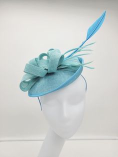 Turquoise Kentucky Derby Fascinator Blue Wedding Hat, Royal Ascot, Tea Party Hat, Church Hat, Easter Hat - Etsy Turkey Adjustable Blue Sinamay Fascinator, Blue Adjustable Sinamay Fascinator, Blue Sinamay Fascinator For Wedding, Blue Fitted Sinamay Fascinator, Adjustable Light Blue Fascinator For Royal Ascot, Adjustable Light Blue Mini Hat For Kentucky Derby, Light Blue Adjustable Mini Hats For Kentucky Derby, Blue Sinamay Fascinator For Party, Blue Sinamay Party Fascinator