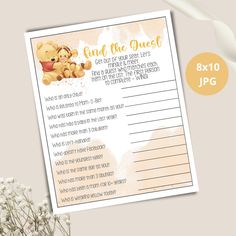 winnie the pooh baby shower game printable