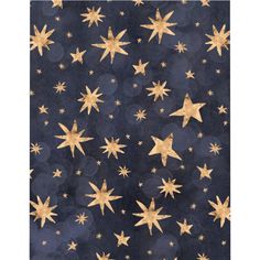 a blue and gold background with golden stars on it's sides, all over the surface