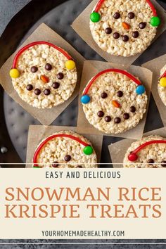 these snowman rice krispie treats are easy and delicious