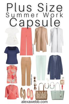 Spring Business Casual Outfits, Plus Size Capsule Wardrobe, Summer Business Casual Outfits, Work Capsule, Casual Outfits Plus Size, Summer Office Outfits, Spring Business Casual, Outfits Preppy, Summer Outfits Black