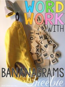 the cover of word work with bananagrams