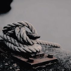 a rope that is on top of a piece of wood