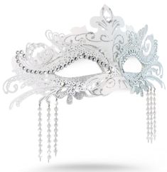 PRICES MAY VARY. ❤ ♕Intricate Detail♕ This gorgeous black and silver masquerade mask is carefully laden with shiny beads that sparkle bright and tastefully. It just the right elegant dazzle. This mask was made with great care to detail in a process that radiates in the final result. This White ballroom mask will augment your Mystery and unleash your Glamour. 💖 ♕Impressive Style♕ You can pair this mask with a wide variety of outfits. It can go with an evening gown or with any Carnival, Mardi Gra White Masquerade Mask Aesthetic, Fancy Masquerade Mask, Wire Masquerade Mask, White Masquerade Outfit, Maskerade Mask Ideas, Masquerade Mask Outfit, Ballroom Mask, Masqurade Mask, Masquerade Mask Ideas