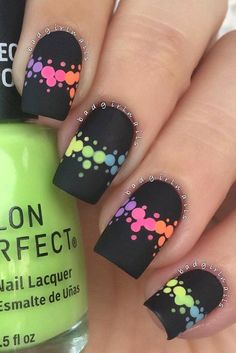 Rainbows could have various meanings in someone's life. Having rainbows on nails can be a simple way of showing life and its many stages of moments and moods Fingernails Designs, Rainbow Nail Art Designs, Rainbow Ideas, Rainbow Nail, Matte Nail Polish, Health Signs, New Nail Designs