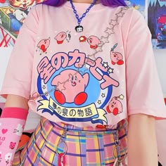 KIRBY TEE sold by Foreveronline on Storenvy Kawaii Top Plus Size, Kawaii Pastel T-shirts, Outfit Oc, Kawaii Kirby, Harajuku Style, Korea Style, Kawaii Fashion Outfits, Korea Fashion, Kawaii Clothes