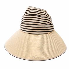 This stylish Ribbon and Straw Wide Brim Ponytail Sun Hat from Boardwalk Hats offers 50+ UPF sun protection and a visor hat design with a 5" wide straw brim perfect for keeping your head cool and shaded. The adjustable size ensures you get the perfect fit and the ability to secure your ponytail in any style. Ribbon crown with open back. Ribbon bound straw brim, 5" wide. UPF 50+ rated. Velcro closure. Rolls into a cone, great for travel. One size, best fit medium to large, 57-59 cm. 50% straw, 50% Casual Wide Brim Visor For Travel, Summer Visor With Upf 50+ And Curved Brim, Vacation Bucket Hat With Visor, Cream Brimmed Sun Hat With Uv Protection, Summer Wide Brim Visor For Outdoor, Upf 50+ Brimmed Visor, Spring Brimmed Visor With Upf 50+, Spring Wide Brim Visor With Upf 50+, Wide Brim Visor With Upf 50+ For Spring