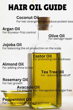 Discover the best oils for every hair type! From strengthening to nourishing, our hair oil guide helps you achieve luscious locks naturally. #hairoiling   #hairoilsforgrowth #hairoil Hairstyles On Curly Hair, Tea Tree Oil Hair, Africa Beauty, Boss Fashion, Healthy Natural Hair Growth, Rosemary Oil For Hair, Natural Recipes, Natural Hair Treatments, Hair Elixir