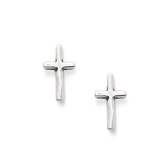 A simple statement of faith, these sterling silver crosses are now available as earrings. Wear alone or with other styles in the James Avery Horizon Cross Collection. James Avery Earrings, Tiny Studs, James Avery, Cross Earrings, Cross Jewelry, Sterling Silver Cross, Religious Jewelry, Silver Cross, 925 Sterling Silver Earrings