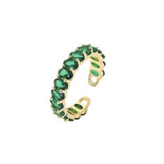 Enhance your everyday look with the Amalia Crystal Band Ring. Featuring a stunning green crystal and 18k gold plating, this adjustable ring adds a touch of elegance to any outfit. From the Missy Jewelry Crystal Rings Collection, it's a must-have for any fashion-forward individual. Details Amalia Crystal Band Ring in Green 18k gold pleated Adjustable oening Missy Jewelry Crystal Rings Collection Rings Collection, Pearl Jewelry Necklace, Natural Stones Necklace, Gold Statement Earrings, Natural Stone Jewelry, Jewelry Crystal, Chunky Rings, Natural Stone Bracelets, Cubic Zirconia Rings