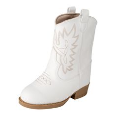 PRICES MAY VARY. Faux leather upper with western stitch design Pull-on tabs Soft textile lining and cushioned footbed Durable synthetic outsole Imported Bring western style to the forefront with the Western Boot from Baby Deer. Kids Cowgirl Boots, White Western Boots, Toddler Cowboy Boots, Baby Cowboy Boots, Little Cowboy, Baby Cowboy, Western Boot, Baby Deer, White Boots