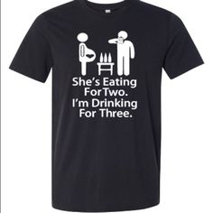 Men’s Funny Shirt New Eating For 2 Drinking For 3 Great Shirt For The New Dad, Pregnancy Announcement, Baby Shower Men’s Black Shirt With White Design Custom Made Available In Sizes: S-2x Dad Pregnancy Announcement, Effective Leadership, New Dads, Funny Shirt, White Design, Pregnancy Announcement, Funny Shirts, Black Shirt, Custom Made