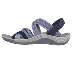 Comfort and breezy style makes a loving pair with Skechers Reggae Cup - Smitten By You. This vegan sling-back sandal features a strappy Stretch Fit fabric and synthetic upper with an adjustable ankle-strap closure, an Arch Comfort cushioned footbed, and a shock-absorbing midsole for added support. | Skechers Women's Reggae Cup - Smitten By You Sandals Strappy Sport Sandals With Arch Support For Vacation, Comfortable Strappy Synthetic Sport Sandals, Comfortable Strappy Sport Sandals, Strappy Sport Sandals With Arch Support For Summer, Summer Strappy Sport Sandals With Arch Support, Adjustable Strappy Comfortable Sandals, Strappy Sport Sandals With Adjustable Strap For Beach, Synthetic Sport Sandals With Adjustable Straps, Strappy Sport Sandals With Adjustable Strap