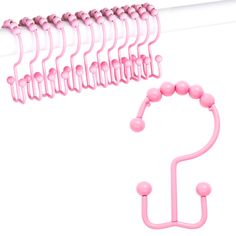 PRICES MAY VARY. 304 STAINLESS STEEL: The shower curtain hooks are made of high quality 304 stainless steel, they're non-magnetic, rust-proof and anti-corrosive. The shower curtain rings are specially designed for humid indoor and outdoor environment, can be used at home, motels, hotels or dorms. It can also be a gift for relatives or friends who move into new house. DOUBLE HOOKS DESIGN: The shower hooks are made of solid metal, which can support the weight of heavy shower curtain and shower lin Light Pink Shower Curtain, Cute Pink Shower Curtain, Kawaii Shower Curtain, Red Shower Curtains, Yellow Shower Curtains, Neon Shower Curtain Clear Pink, Pink Flower Shower Curtain, Pink Shower Curtains, Green Shower Curtains