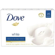 DOVE  WHITE   BAR   SOAP   FREE   WOMEN'S   3.75  OUNCE   MOISTURIZING   BAR   SOAP  ((16   SOAP  BARS   PER   ORDER)),   BRAND  NEW (1)    TOTAL   OF   60 OUNCES (2)    INCLUDES   MOISTURIZING   CREAM Dove Bar Soap, Dove Bar, Dove Beauty Bar, Dove Soap, Dove Beauty, Dove Body Wash, Dove White, Mild Cleanser, White Bar