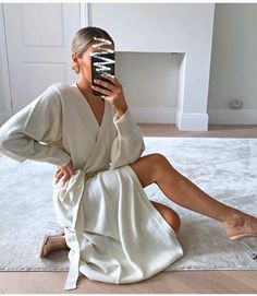 Luexco Long Knitted Wrap Robe Dress Oversize Elegance Day Dress White Sitting Knitted Wrap, Pretty Lavish, Long Wrap Dress, Wrap Sweater Dress, Knit Wrap Dress, Long Knitted Dress, Elegant Midi Dresses, Ladies Clothes, Belt Style