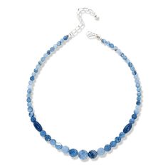 Jay King Sterling Silver Blue Opal Bead 18" Necklace  Bring out the blue in your eyes or a favorite outfit when you accessorize with these beautiful, blue opal beads. The handcrafted necklace features pretty pastel blue stones with white inclusions for a fun, fashionable look we think you'll love!       Approx. 18"L x 7/16"W with 2-3/4" extender     Stamped .925     Hook closure   Stone Information       All sizes and weights approximate     Stabilized Clarity-Enhanced Blue Opal - Faceted round Adjustable Faceted Blue Crystal Necklace, Blue Faceted Round Bead Necklaces, Blue Faceted Necklaces With Round Beads, Blue Necklaces With Faceted Round Beads, Adjustable Blue Faceted Necklace, Adjustable Single Strand Sapphire Necklace, Blue Rondelle Necklace With Faceted Beads, Adjustable Blue Crystal Necklace, Adjustable Blue Hand-strung Crystal Necklaces