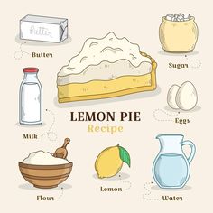 a lemon pie recipe with all the ingredients to make it and how to use it