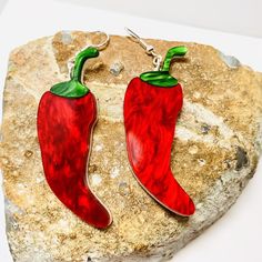 Acrylic Earrings Laser Cut, Polymer Crafts, Halloween Earrings, Chili Pepper, Wood Earrings, White Acrylic, Acrylic Earrings, Red Pepper, Special Friend