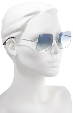 Sleek metal frames with gradient lenses define statement-making square shades crafted in Italy. 54mm lens width; 19mm bridge width; 145mm temple length 100% UV protection Metal Made in Italy Silver Rectangular Sunglasses With Gradient Lenses, Square Shades, Protection Crystals, Blue Gradient, Metal Frames, Anniversary Sale, Silver Blue, Square Sunglasses Women, Square Sunglasses