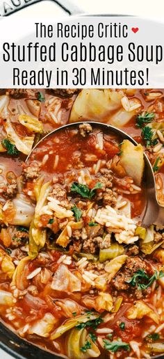 the recipe for stuffed cabbage soup is ready in 30 minutes