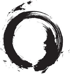 a black circle painted with brush