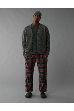 Soft, cozy flannel/Elasticized waistband Personalized Flannel Pants, Cozy Plaid Bottoms For Loungewear, Cozy Fall Bottoms With Pockets, Casual Plaid Lounging Bottoms, Cozy Relaxed Fit Pants For Workwear, Cozy Relaxed Fit Workwear Pants, Casual Plaid Bottoms For Lounging, Plaid Bottoms With Pockets For Loungewear, Relaxed Fit Plaid Pants For Fall