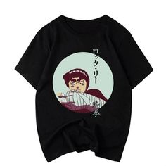 Drunk Rock Lee Shirt - Urban Shoes Black Cotton Harajuku Shirt, Black Cotton Harajuku Style Shirt, Black Harajuku Shirt With Anime Print, Harajuku Style Cotton Shirt With Screen Print, Harajuku Style Black Shirt With Anime Print, Harajuku Style Black Anime Print Shirt, Black Harajuku Shirt With Graphic Print, Black Relaxed Fit Pop Culture T-shirt, Black Relaxed Fit T-shirt Pop Culture