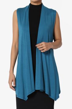 Danna Draped Jersey Vest PLUS Long Sleeveless Vest, Lightweight Open Front Cardigan, Vest Layering, Plus Size Maternity, Jersey Cardigan, Waterfall Cardigan, Statement Fashion, Soft Jacket, Long Vest