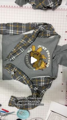 Madi Mac Fashions on Instagram: "Do you have a t-shirt￼ that's too small but you love the graphic?? Take the graphic off and turn it into a sweatshirt! Add some flannel sleeves for an extra special one-of-a-kind look! #sweatshirt #upcycling #tshirt #sewing" Restyled T Shirts, Patches On Tshirt Ideas, Fashion Remakes Upcycled Clothing, Flannel T Shirt Diy, Upcycled Carhartt Shirt, How To Add Fabric To A Shirt, Applique On Flannel Shirt, Sweatshirt Diy Upcycling, Upcycling Flannel Shirts