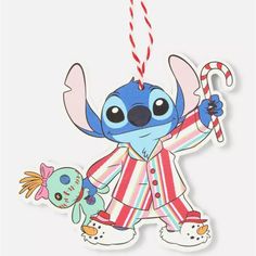 a cartoon character holding a candy cane