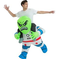 PRICES MAY VARY. 【Product Size】This deluxe version of the inflatable alien costume is suitable for most adults. Don't worry about sizing, we designed it in two adult sizes, 63IN and 72IN.【63INCH fit for 5-5.5ft/60-66inch】【72INCH fit for 5.5-6.2ft/66-74.4inch】 In addition, it has an elastic and drawstring at the waist to fit most body types. 【Product Components】Package contains Instruction Sheet, Inflatable Alien Costume and Air Pump. Air Pump Requires Portable Power Bank or 4 AA Batteries. (Batt Alien Costume Halloween, Alien Costumes, Inflatable Alien, Halloween Costumes For Women, Alien Costume, Inflatable Costumes, Up Party, Portable Power Bank, Portable Power