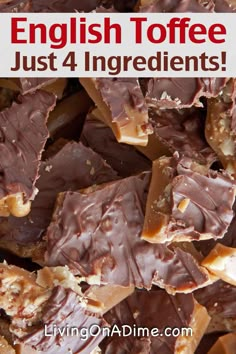 four ingredient english toffee with text overlay