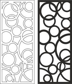 two panels with circles on them, one is black and the other has white background