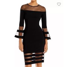 Nwt! Really Cute Black Cocktail Dress From Bloomingdale’s. 60s Inspired Outfits, Mesh Cocktail Dress, Cocktail Dress Short, Aqua Dresses, Illusion Dress, Aqua Dress, Form Fitting Dress, Black Sheath Dress, Making Accessories