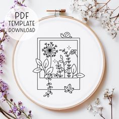 a cross stitch pattern with flowers on it and the text, free template for embroidery