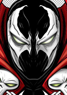 an image of a cartoon character with green eyes and red caped hood, holding two hands up in front of his face