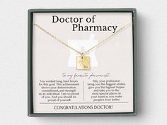 Pharmacist Graduation Gift PharmD Graduation Necklace Gift Pharmacist Gift Rx Charm  14K gold-filled Sterling Silver necklace by HopeLoveShine Personalized Gold Necklace For Graduation Gift, Pharmd Graduation, Pharmacy Quotes, Pharmacist Graduation, Pharmacy Graduation, White Coat Ceremony Gift, Doctor Jewelry, Dog Memorial Jewelry, Doctor Of Pharmacy