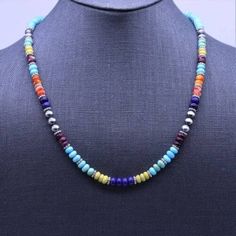 Kingman Turquoise Navajo Pearls Necklace, Sterling Silver Multicolor Purple Blue | eBay